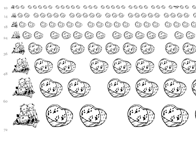 Cherished Teddies font waterfall